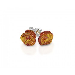 Boucle d'oreille rose Ambre