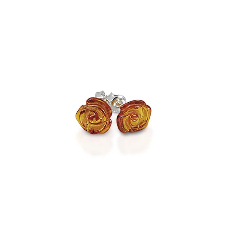 Boucle d'oreille rose Ambre