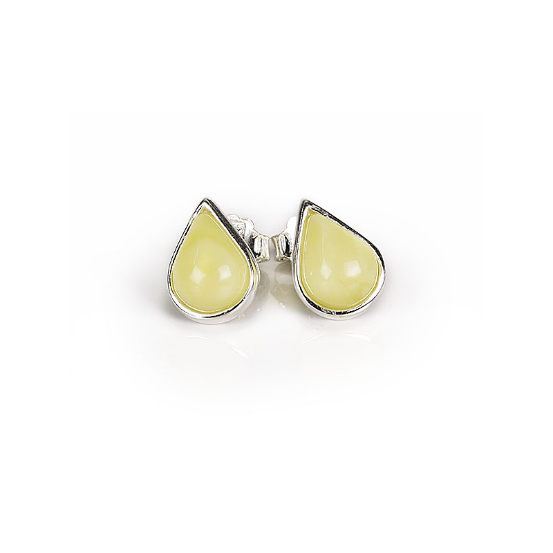 Boucle d'oreille Ambre jaune