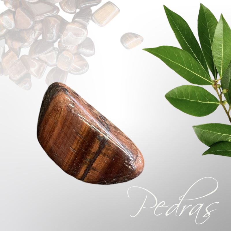 Pierre roulée Oeil de tigre rouge