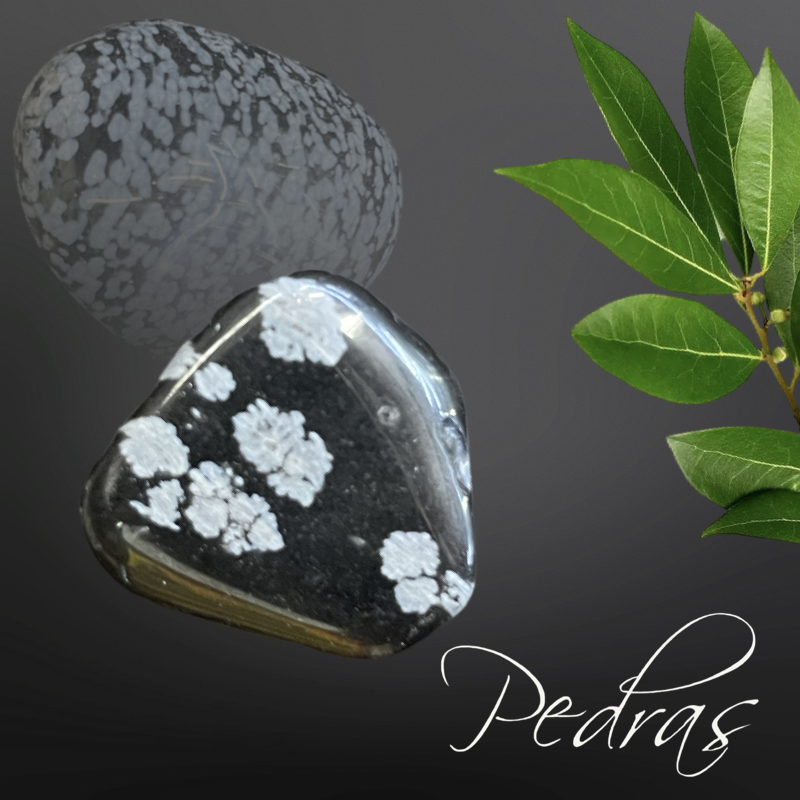 Pedras roladas Obsidiana floco de neve