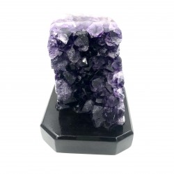 Druse d'Améthyste avec la base en bois.