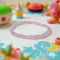 Bracelet enfant Quartz rose 4mm