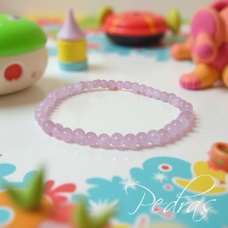 Bracelet enfant Quartz rose 4mm Bracelet enfant Quartz rose 4mm