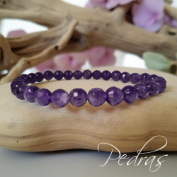 Bracelet Améthyste 6mm Facetté