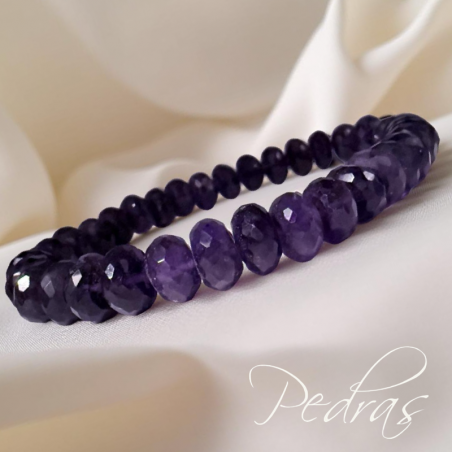 Bracelet Améthyste facetté aplatie Bracelet Améthyste facetté aplatie