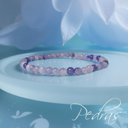 Bracelet Quartz bleu 4mm