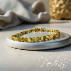 Bracelet enfant Oeil de Tigre doré 4mm