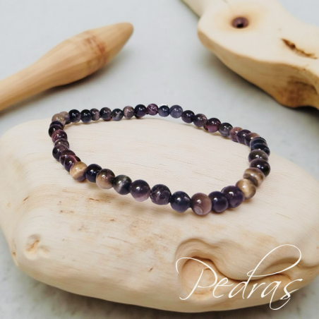 Bracelet 3 yeux 4mm - Oeil de Tigre, Oeil de Facon et Oeil de Taureau