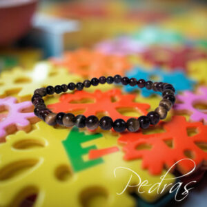 Pulseira criança 3 olhos 4mm - Olho de Tigre, Olho de Falcão e Olho de Touro