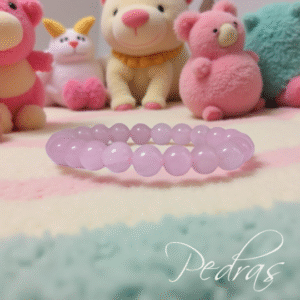 Pulseira Infantil Quartzo Rosa 8mm